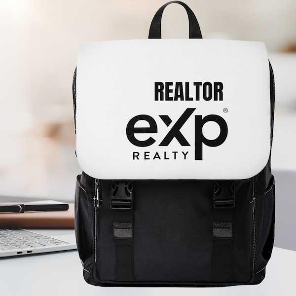 Custom LOGO Realtor Casual Shoulder Backpack, real estate gym bag, real estate marketing, brokerage logo, gym bag, gym duffle, computer bag