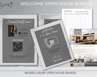Open House Sign In Sheet w/ QR Code, Realtor Open House, Real Estate Marketing, Instant scan me flyer, QR code real estate, editable canva