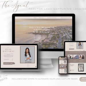 Realtor Lead Capturing Website Template, Real Estate Landing Page, Editable Website Template, Real Estate Website Luxury Design