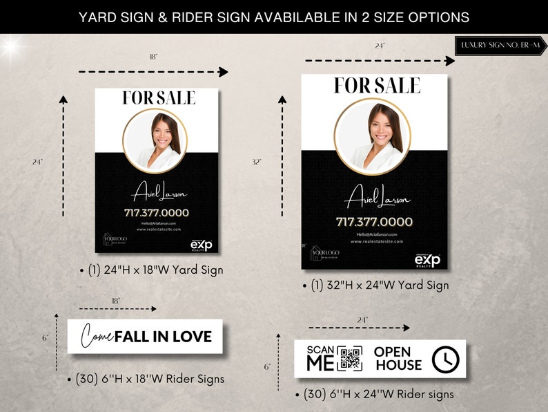 Luxury Realtor Yard Sign Template, Modern Design (canva Editable) - Etsy