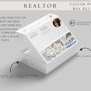 Real Estate neighborhood Farming Realtor new client lead real estate Mailer box canva editable template design realtor marketing