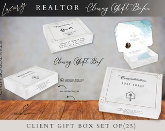 Just sold custom realtor gift box set of 25 full color printed boxes, closing day gift packaging box, real estate thank you client gift box