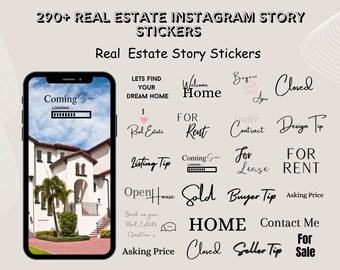 Realtor Instagram Story Stickers Real Estate Instagram Story Stickers Insta Sticker Pegatinas de historias animadas, Realtor Marketing Social Media
