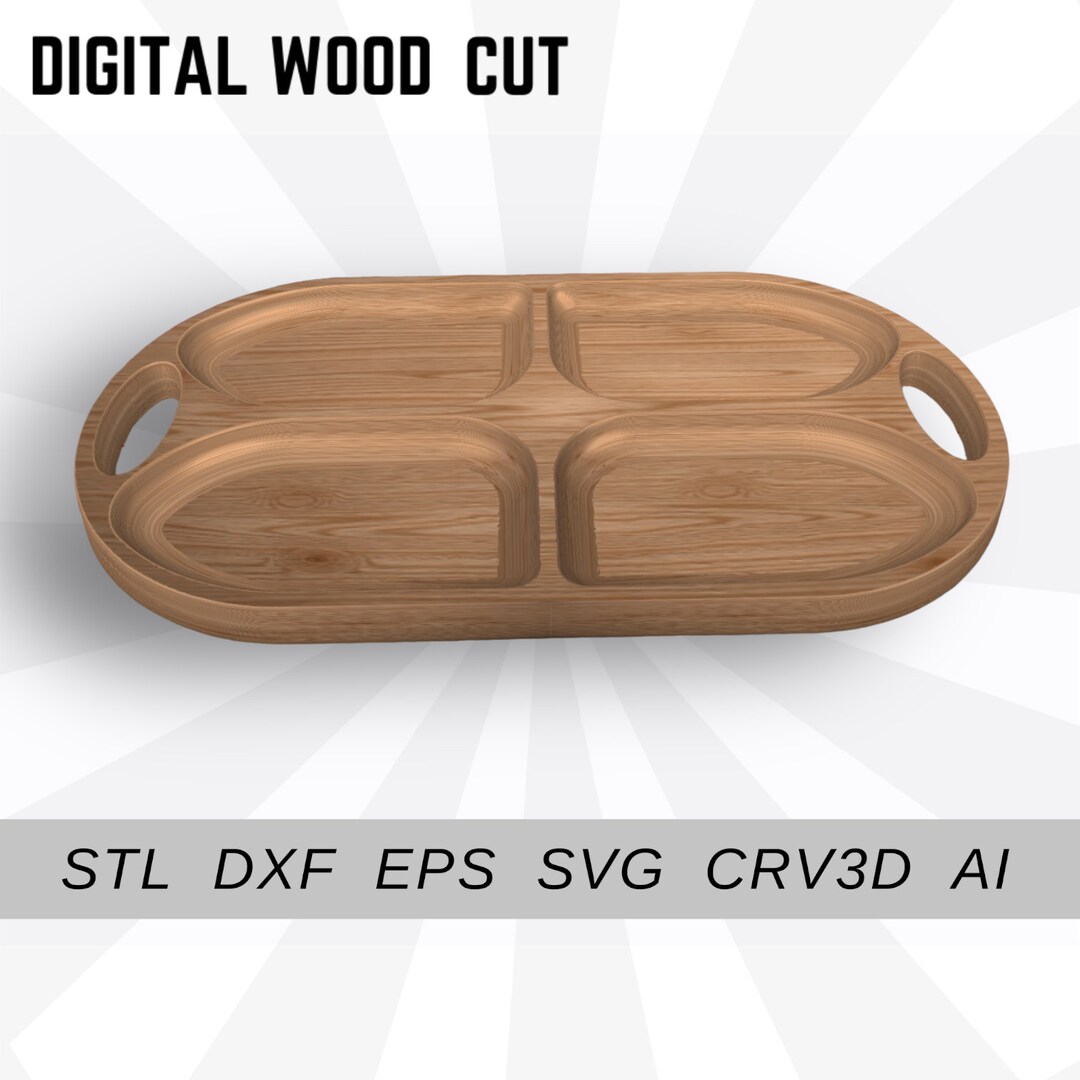 Serving Tray Files for Cnc and 3D Printer. Kitchen Plate Cnc Router Stl ...