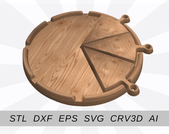 Pizza tray files for cnc and 3D printer. Plate cnc router stl dxf EPS svg crv3d vcarved
