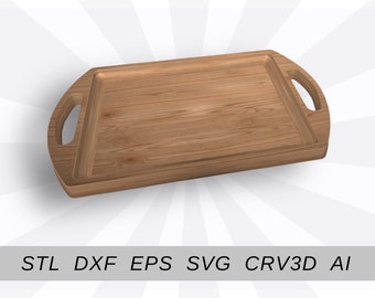Serving tray files for cnc and 3D printer. Kitchen plate cnc router stl dxf EPS svg crv3d vcarved