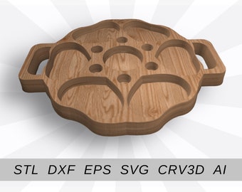 Love heart tray files for cnc and 3D printer. Serving tray cnc router stl dxf EPS svg crv3d vcarved