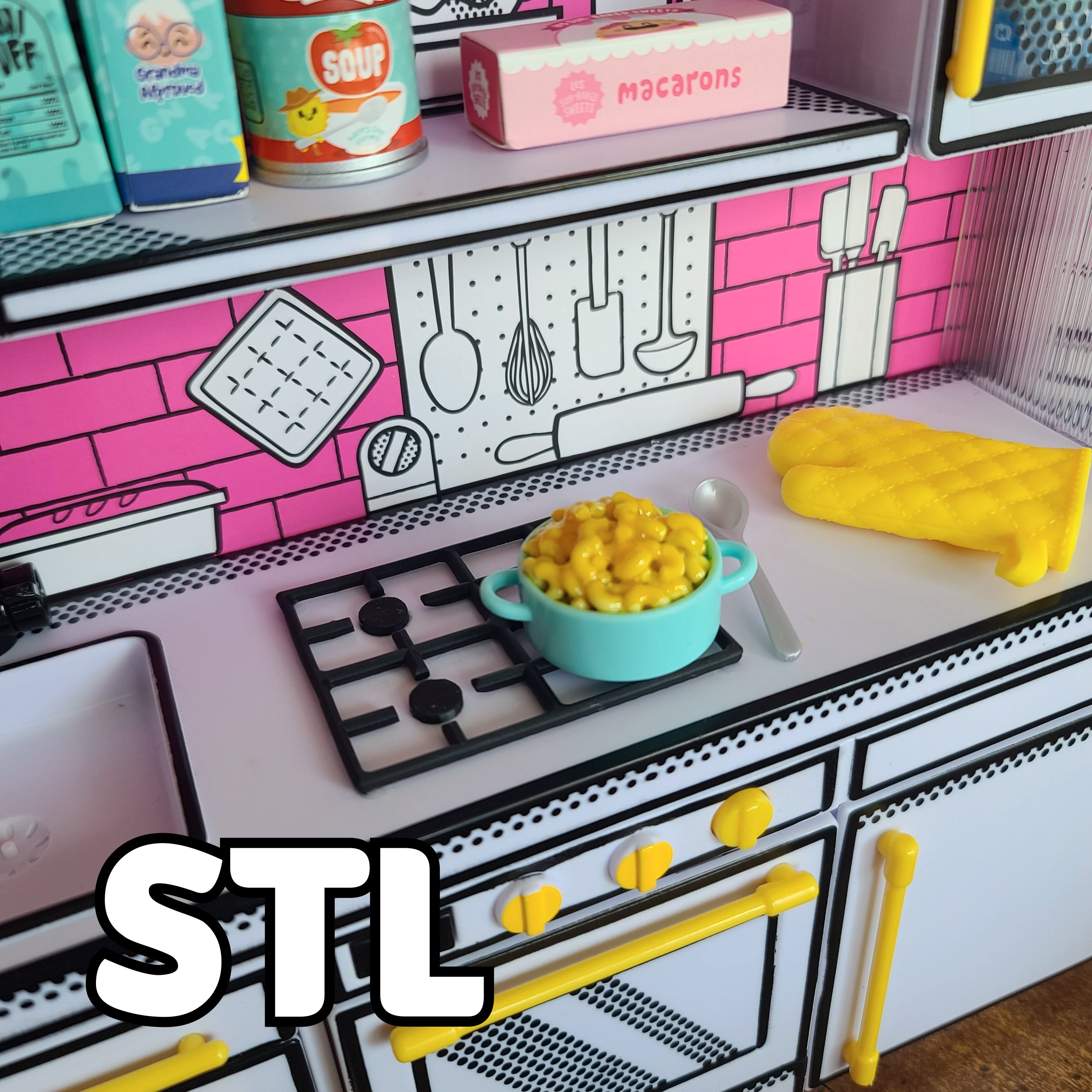 3D Printed Miniverse Kitchen Stove Top for MGA Make It Mini Kitchen 