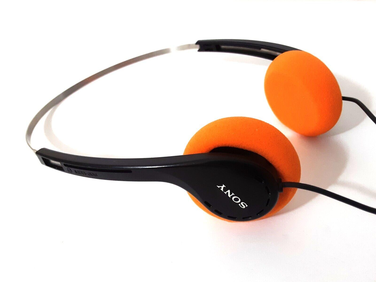 Sony Walkman Headphones Vintage Orange MDR-006 Metal Head Band