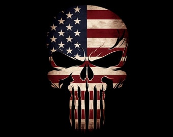 American Patriot Skull Punisher Clip Art Transparent