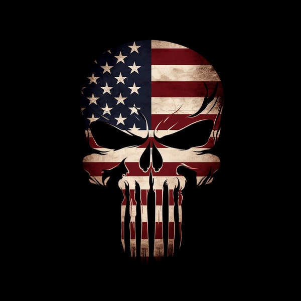 American Patriot Skull Punisher Clip Art Transparent