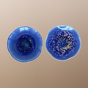 Cobalt Blue Vintage Handcrafted Japanese Porcelain Small Plates - Crystalline Glaze - Set of 2