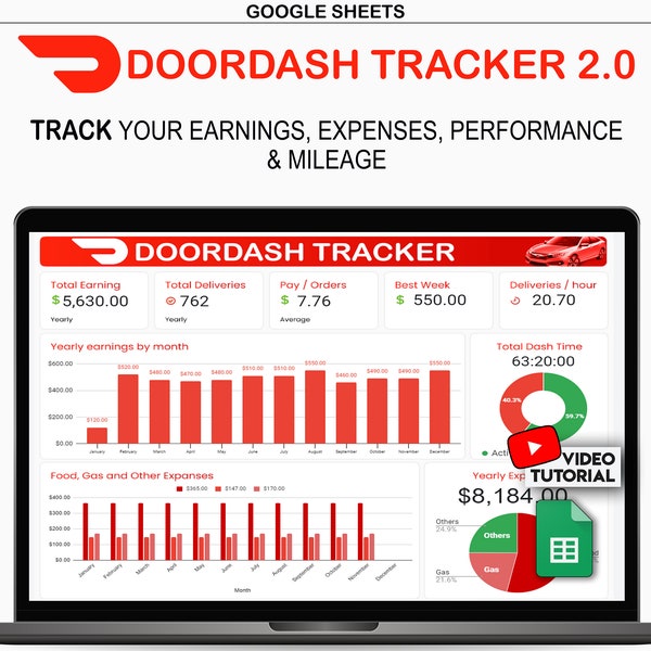 Doordash Spreadsheet Etsy