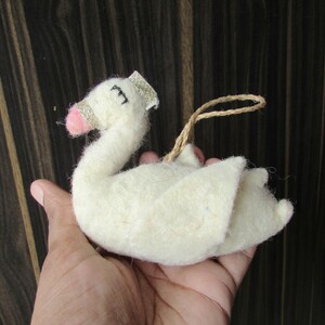 Handmade Cute Duck Christmas Ornament felted toy for cat organic wool felt toys for home decoration toys for car gift for kids image 1