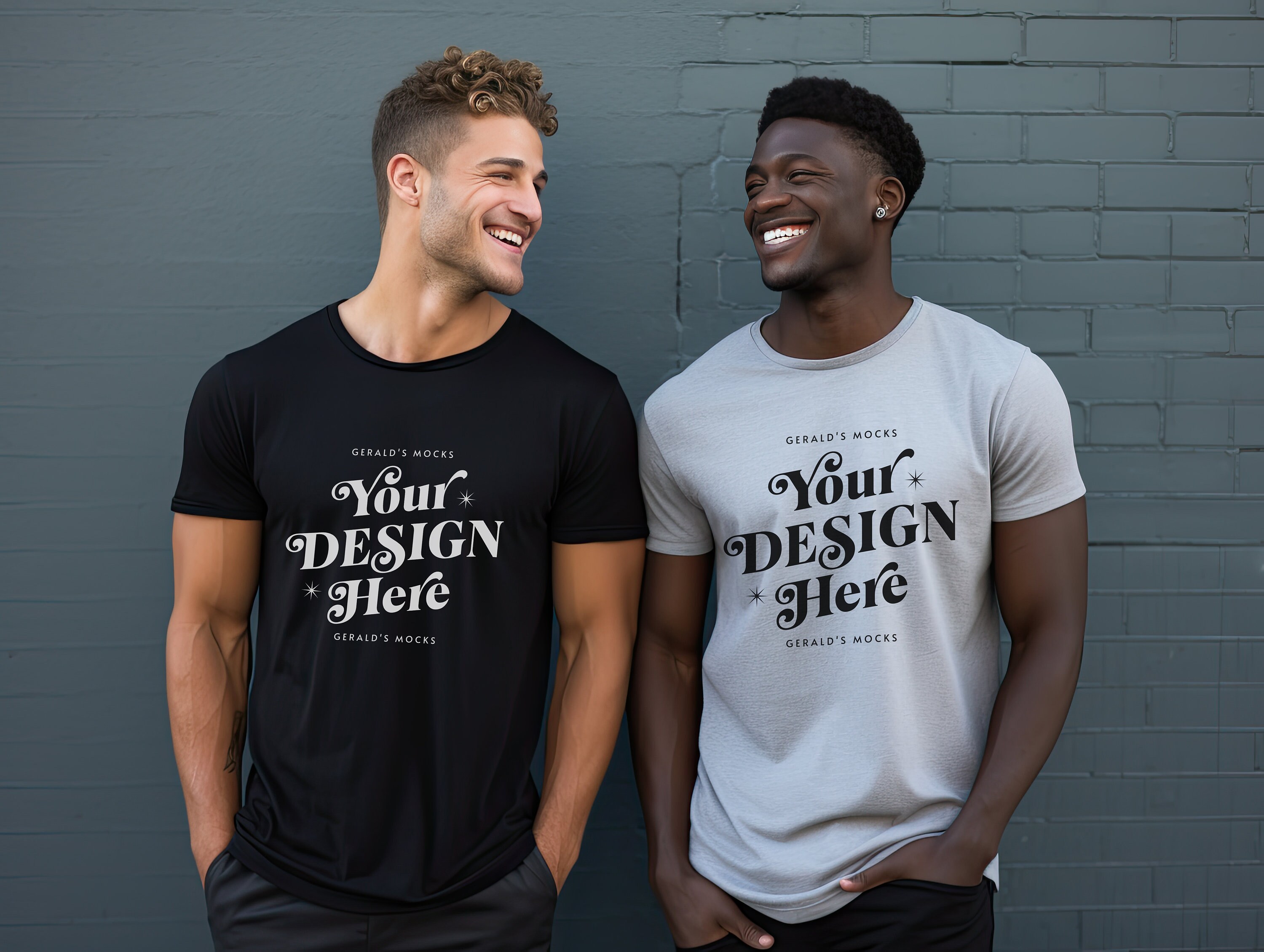 Bella Canvas 3001 Black and Silver Unisex Tshirts male couple mockup, minimalist t-shirts mock up shirts boyfriends gay couple tshirts POD