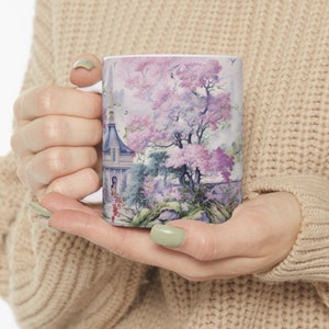 Toile de Jouy French Watercolor Ceramic 11oz. Mug