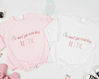 BFF Romper, Baby Matching, Second Generation Besties Romper, Best Friend Outfits, Baby Gift ,Baby Shower, Baby Announcement Outfits, Toddler