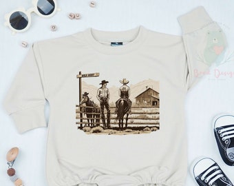 Cowboy Western Toddler Shirt - Vintage Cowboy Toddler - Cute Youth, Toddler, Baby Bodysuit - Western Natural Kids Shirt - Cowboy Shirt.