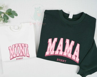 Easter Mama Bunny Mini Bunny Shirt, Easter Sublimation Toddle Sweater Shirt, Family Matching Shirt, Mama Mini Sweatshirt, Mini Bunny Toddler