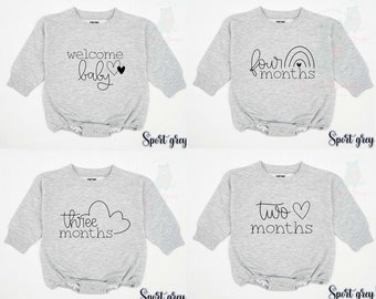 Personalized Birthday Romper, Custom Month Romper, Cute Romper, Gift For New Baby, Sweater Romper, Birthday Outfit For Kid.