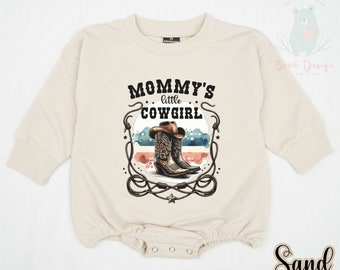 Mommy's Little Cowgirl Romper Sweatshirt, Cowgirl Baby Outfit, Baby Girl Outfit, Baby Girl Gifts, Baby Shower Gift, Cowgirl Birthday