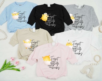 Funny Easter Baby Onesie® - I'm Here For The Chicks Onesie® - Cute Easter Bodysuit - Natural Baby Onesie® - Cute Romper And Toddler.