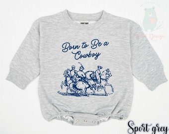 Born To Be A Cowboy Rodeo Kids Retro Shirt - Western Cowboy Retro Natural Infant, Toddler, Youth & Adult Tee - Cowboy Western Romper.