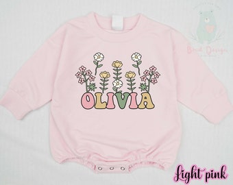 Personalized Bubble Sweater Romper, Custom Baby Bodysuit, Baby Girl Outfit, Bubble Romper, Baby Girl Clothes, Custom Baby Gift, Baby Gift