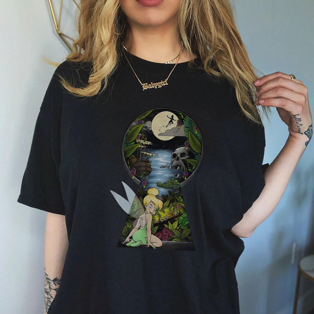 Disney Peter Pan Tinkerbell Keyhole Graphic Vintage Shirt Etsy