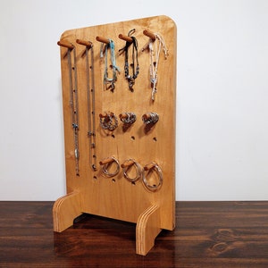 Tabletop Wooden Pegboard Organizer - Display