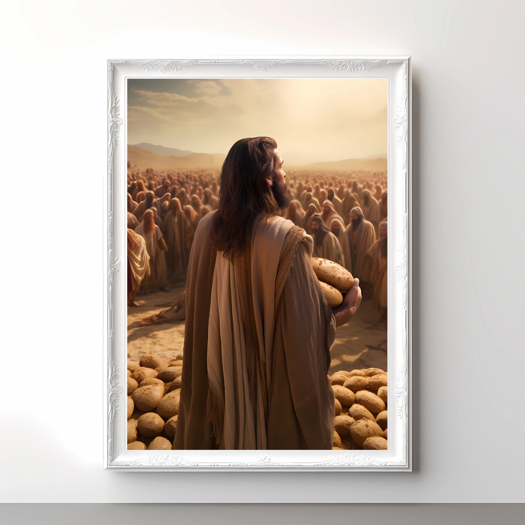 Jesus Feeds the 5000, Bible Art, Jesus Art, Embrace Jesus, Christian ...