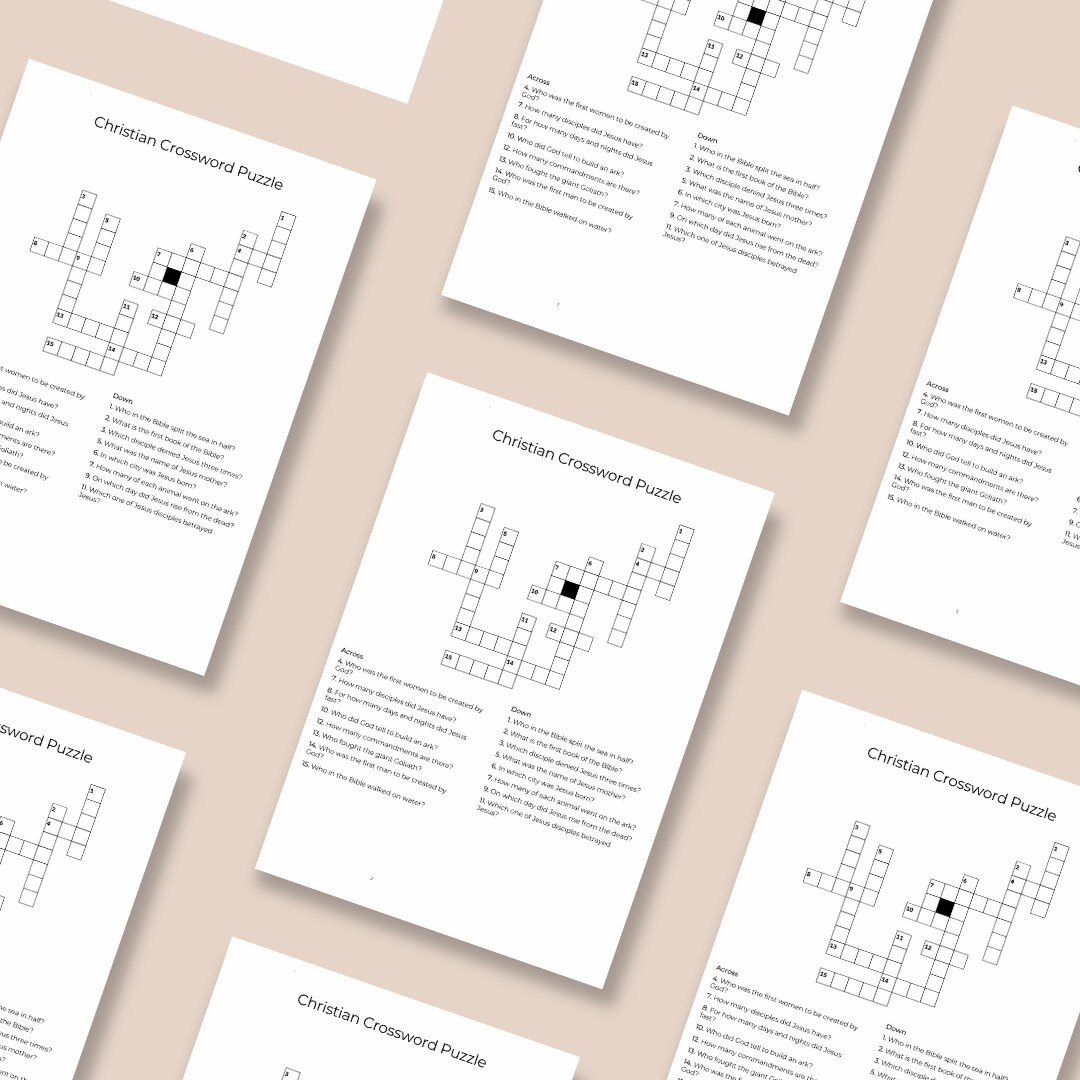 Christian Crossword Puzzle, Christian Art, Christian Game, Printable ...