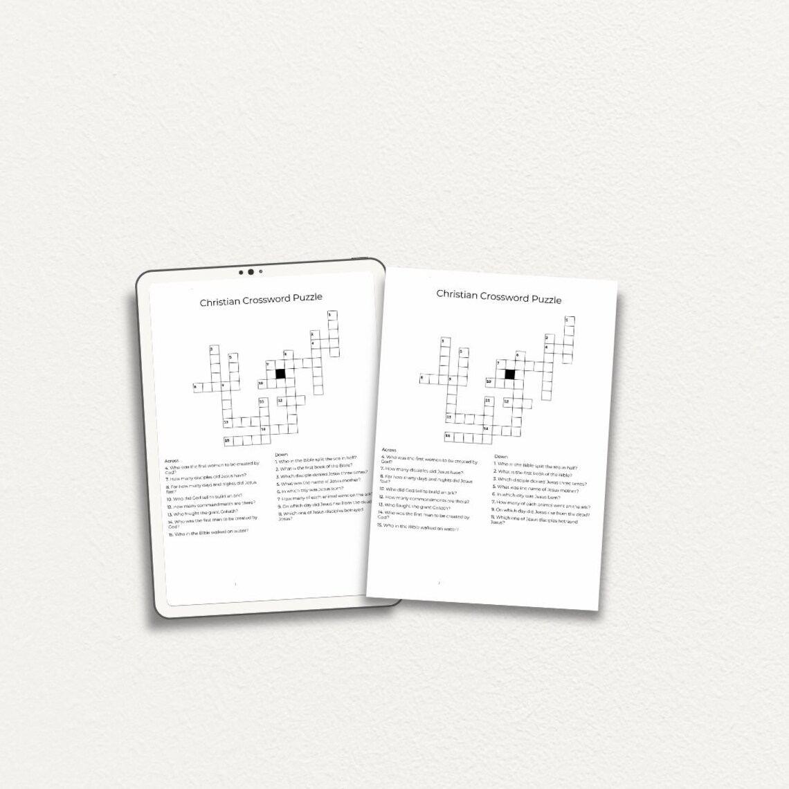 Christian Crossword Puzzle, Christian Art, Christian Game, Printable ...