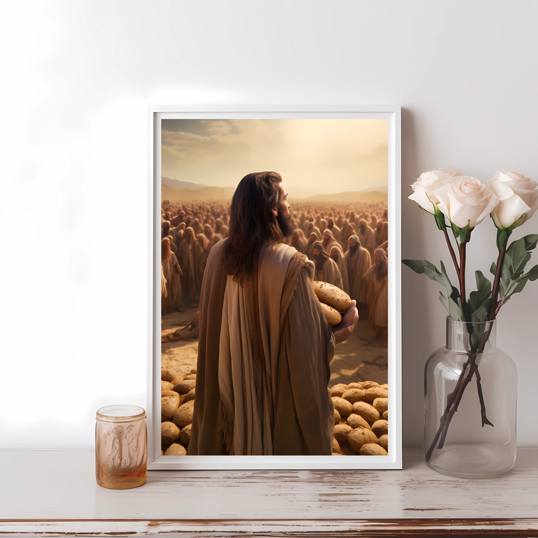 Jesus Feeds the 5000, Bible Art, Jesus Art, Embrace Jesus, Christian ...