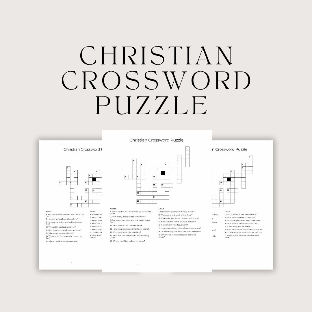 Christian Crossword Puzzle, Christian Art, Christian Game, Printable ...