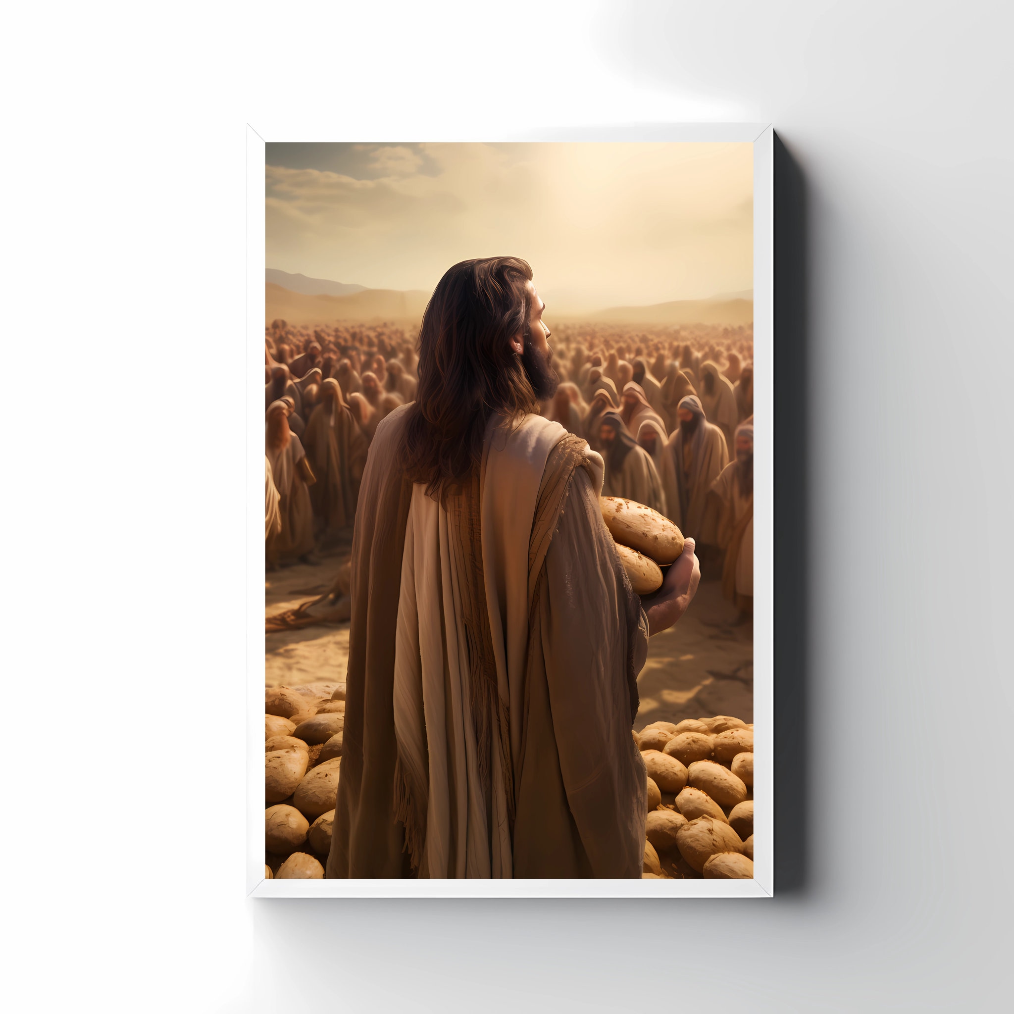 Jesus Feeds the 5000, Bible Art, Jesus Art, Embrace Jesus, Christian ...