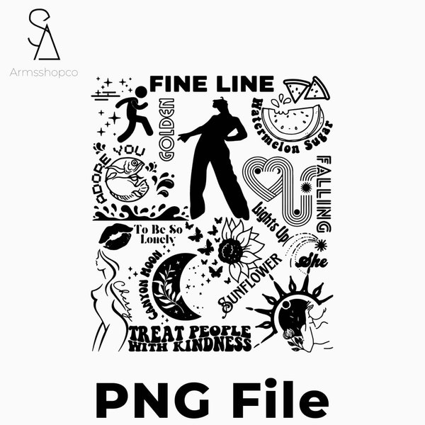 Fine Line Track List Harry Styles Fans Png, Harry'S House Png, Love On Tour 2023 Png, Harry Styles Merch, Descarga digital