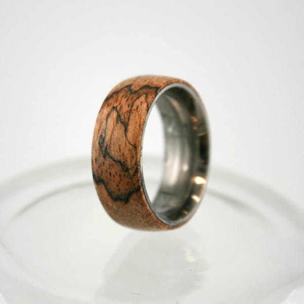 Exotic tamarind wood ring size 8  - 8mm wide # P