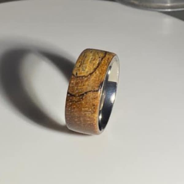 Exotic tamarind wood ring size 6.5  - 8mm wide # P