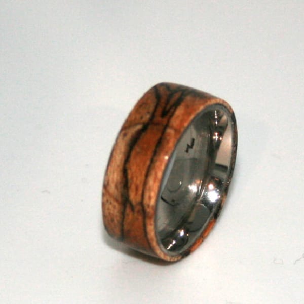 Exotic tamarind wood ring size 8  - 8mm wide # P2