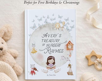 Personalised Nursery Rhymes Keepsake Book – First Birthday Gift – Christening & New Baby Gift