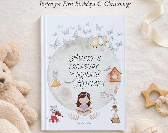 Personalised Nursery Rhymes Keepsake Book – First Birthday Gift – Christening & New Baby Gift