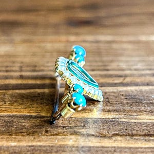 Victorian Mourning Pin Pearl and Turquoise