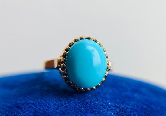 Vintage Persian Turquoise 14k Ring - image 1