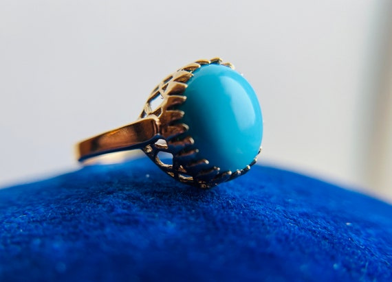 Vintage Persian Turquoise 14k Ring - image 2