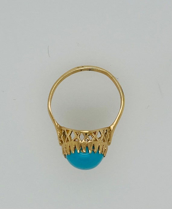 Vintage Persian Turquoise 14k Ring - image 7