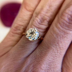 Antique Old European Cut Diamond Solitaire Ring GIA 2.14ctw