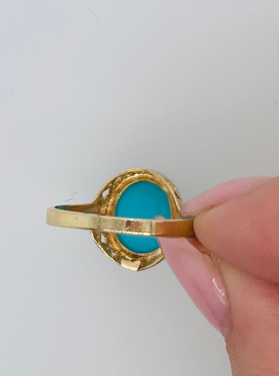 Vintage Persian Turquoise 14k Ring - image 6