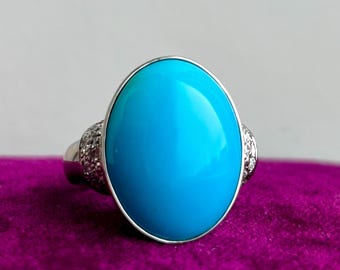 Türkis und Diamant Statement Ring Platin