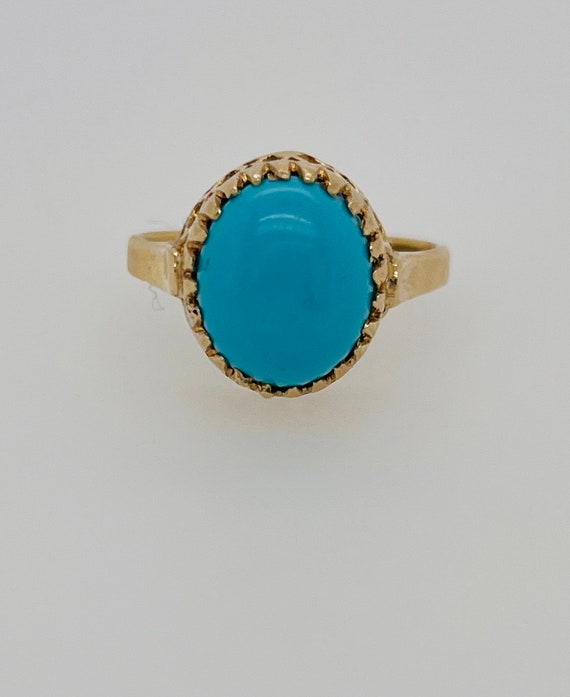 Vintage Persian Turquoise 14k Ring - image 4